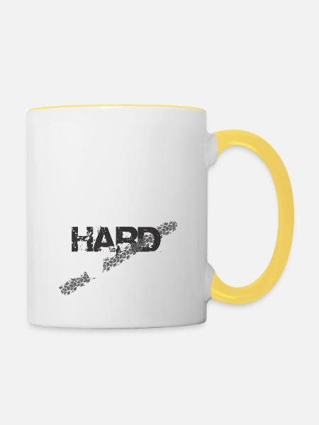 hardenduro3 - Tasse zweifarbig - Weiß/Gelb