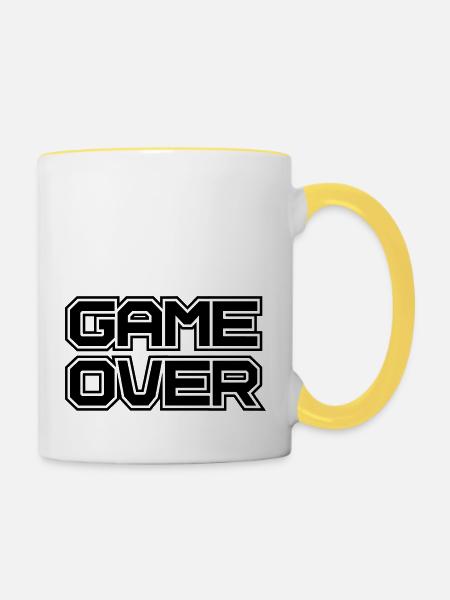 Game over - Tasse zweifarbig - Weiß/Gelb