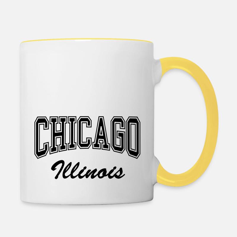 chicago_illinois - Tasse zweifarbig - Weiß/Gelb