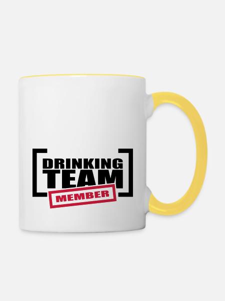 Drinking Team Member - Tasse zweifarbig - Weiß/Gelb