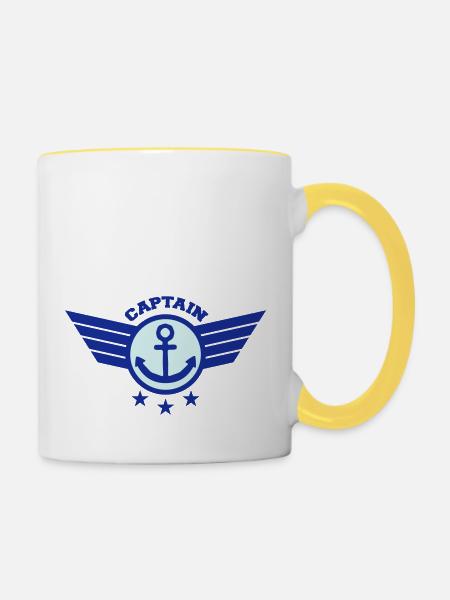Anchor Captain - Tasse zweifarbig - Weiß/Gelb