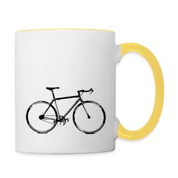 vélo - Mug contrasté - blanc/jaune - Droite