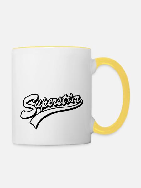 superstar - Tasse zweifarbig - Weiß/Gelb