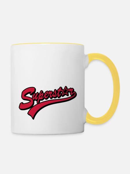 superstar - Tasse zweifarbig - Weiß/Gelb