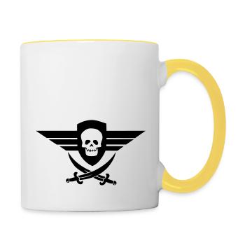 Piraten - Tasse zweifarbig - Weiß/Gelb - Rechts