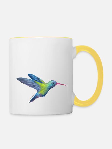 AD Hummingbird - Tasse zweifarbig - Weiß/Gelb