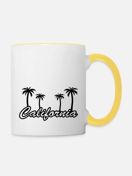 california2 - Tasse zweifarbig - Weiß/Gelb