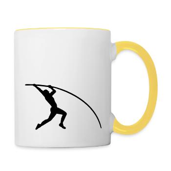 Saut à la perche - Mug contrasté - blanc/jaune - Droite