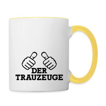 Trauzeuge - Tasse zweifarbig - Weiß/Gelb - Rechts