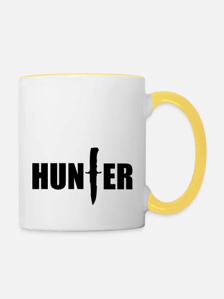 Hunter - Tasse zweifarbig - Weiß/Gelb