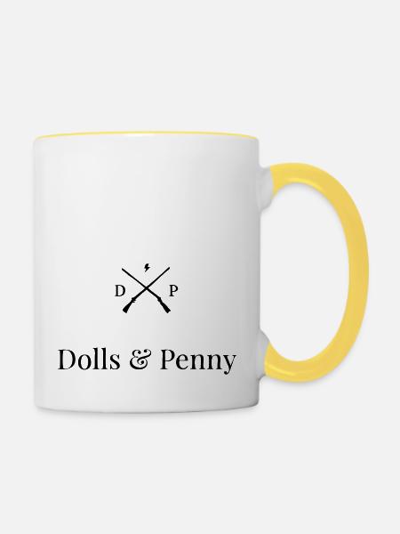Hipster Logo - Tasse zweifarbig - Weiß/Gelb