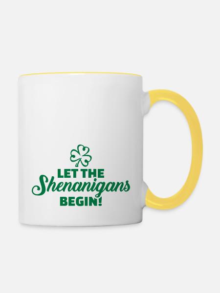 Let the shenanigans begin - Tasse zweifarbig - Weiß/Gelb