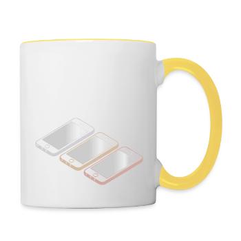 new smart phone - Mug contrasté - blanc/jaune - Droite