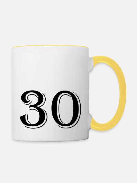 30 - Tasse zweifarbig - Weiß/Gelb