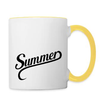 Summer design cool - Contrasting Mug - white/yellow - Right
