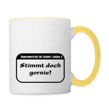 Hoyerswerd'sch für Insider: Lektion 3 - Tasse zweifarbig - Weiß/Gelb - Rechts