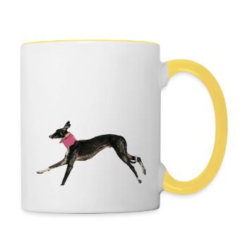 Run like the wind - Tasse zweifarbig - Weiß/Gelb - Rechts