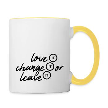 Love it change - Tasse zweifarbig - Weiß/Gelb - Rechts