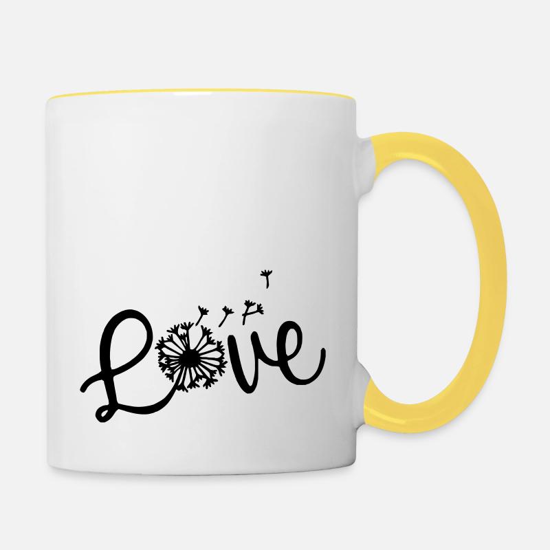 Pissenlit d’amour - Mug contrasté - blanc/jaune