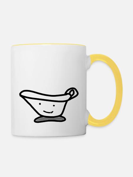 Soßentasse - Tasse zweifarbig - Weiß/Gelb
