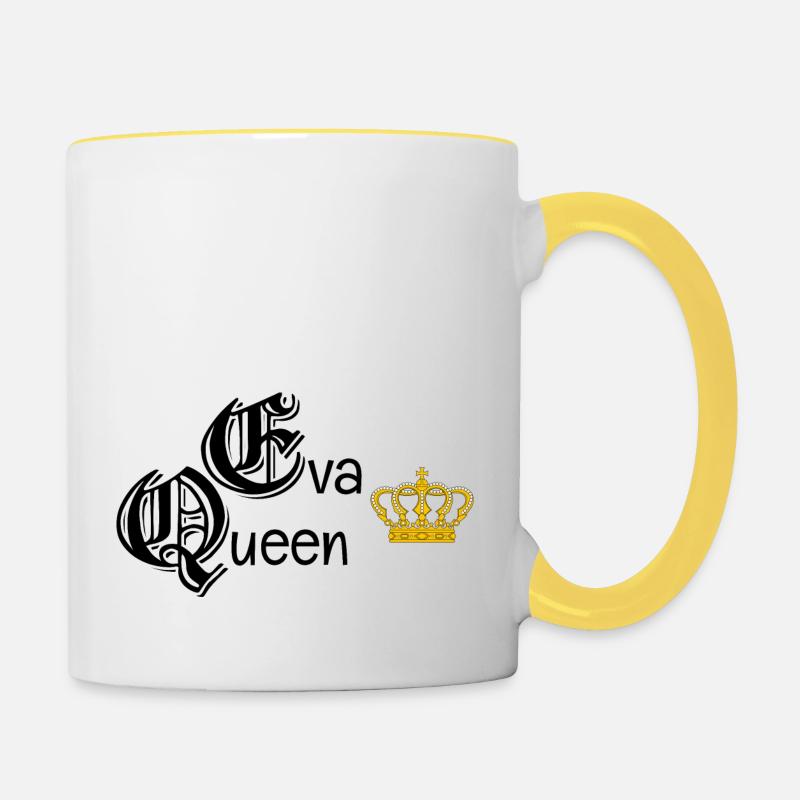 Queen 1 - Contrasting Mug - white/yellow