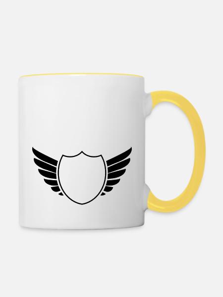 wappen shield - Tasse zweifarbig - Weiß/Gelb