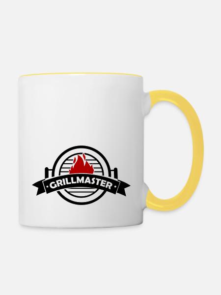grillmaster - Tasse zweifarbig - Weiß/Gelb