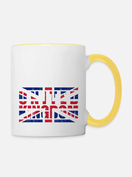 Großbritannien - Tasse zweifarbig - Weiß/Gelb