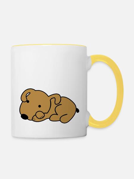 dog - Tasse zweifarbig - Weiß/Gelb