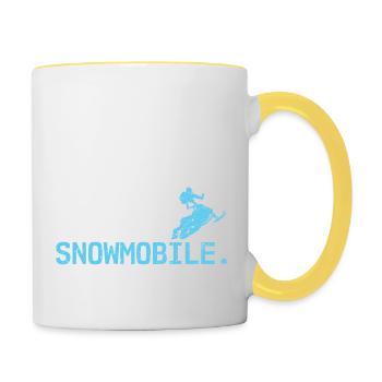 Eat Sleep Snowmobil Repeat Motor Traîneau - Mug contrasté - blanc/jaune - Droite
