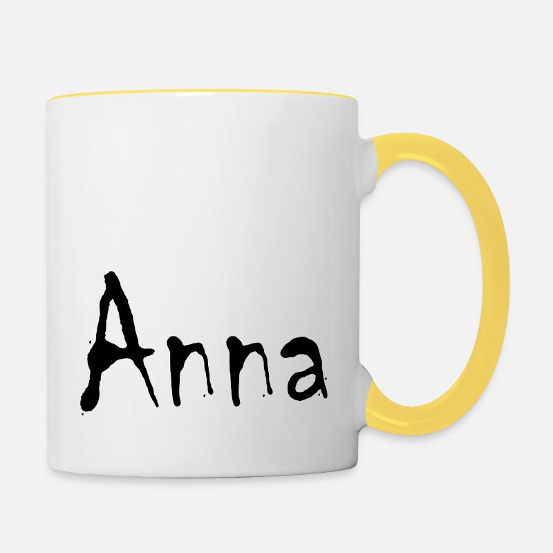 anna - Tasse zweifarbig - Weiß/Gelb