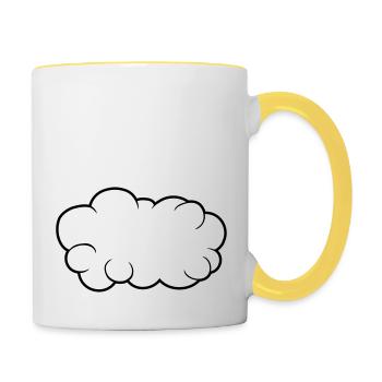 Conception de nuages de bulles vocales - Mug contrasté - blanc/jaune - Droite
