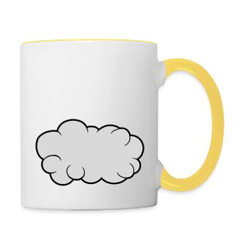 Cloud Cartoon Design - Contrasting Mug - white/yellow - Right
