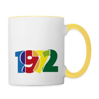 Born in 1972 - Contrasting Mug - white/yellow - Right