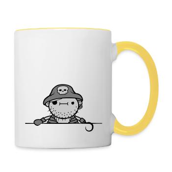 Pirate Captain Cool - Contrasting Mug - white/yellow - Right