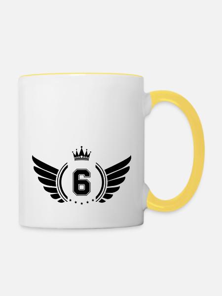 Wappen 6 - Tasse zweifarbig - Weiß/Gelb