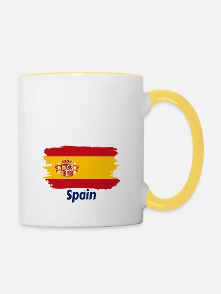 Flagge Spaniens - Tasse zweifarbig - Weiß/Gelb