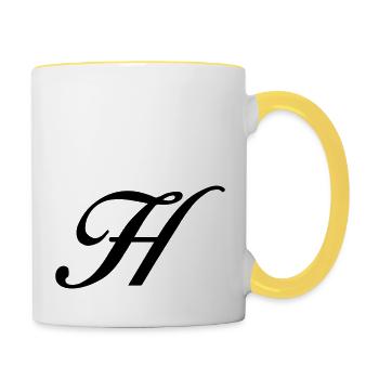 H - Tasse zweifarbig - Weiß/Gelb - Rechts