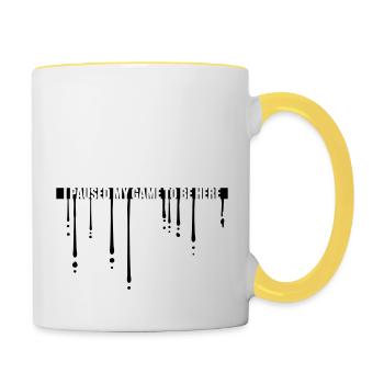 Drop Game Paused - Contrasting Mug - white/yellow - Right