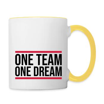 Team Spirit One Team - Contrasting Mug - white/yellow - Right