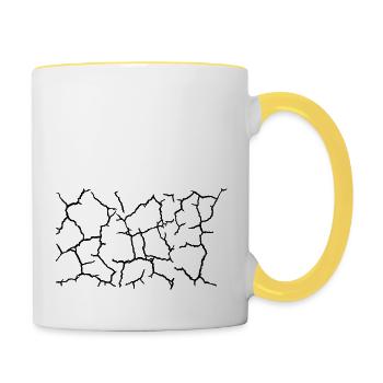 Bottom Cracks Pattern Texture - Contrasting Mug - white/yellow - Right