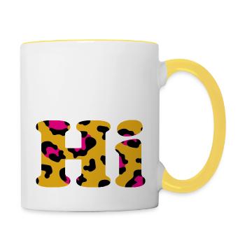 Hi Leoprint - Contrasting Mug - white/yellow - Right