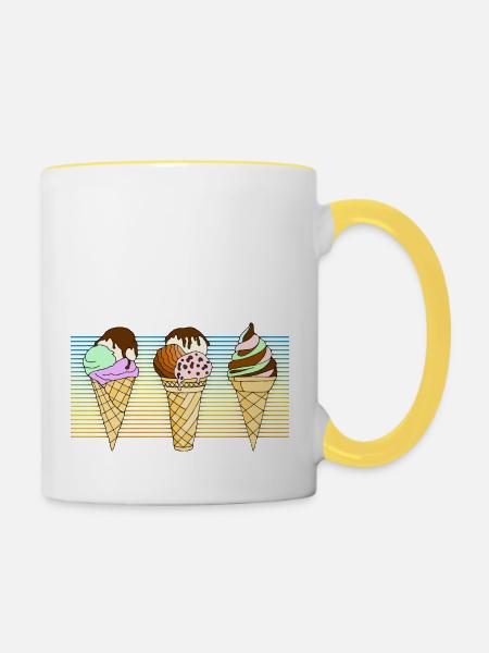 Eis - Tasse zweifarbig - Weiß/Gelb
