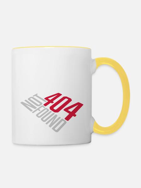 404 not found Error - Tasse zweifarbig - Weiß/Gelb