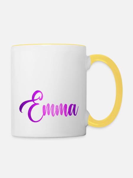 Emma - Tasse zweifarbig - Weiß/Gelb