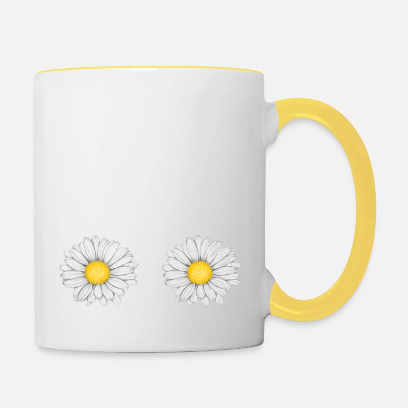 Camomille vélo - Mug contrasté - blanc/jaune