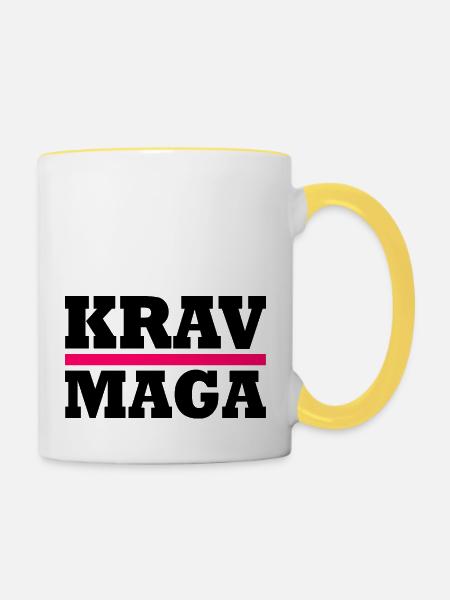 Krav maga - Tasse zweifarbig - Weiß/Gelb