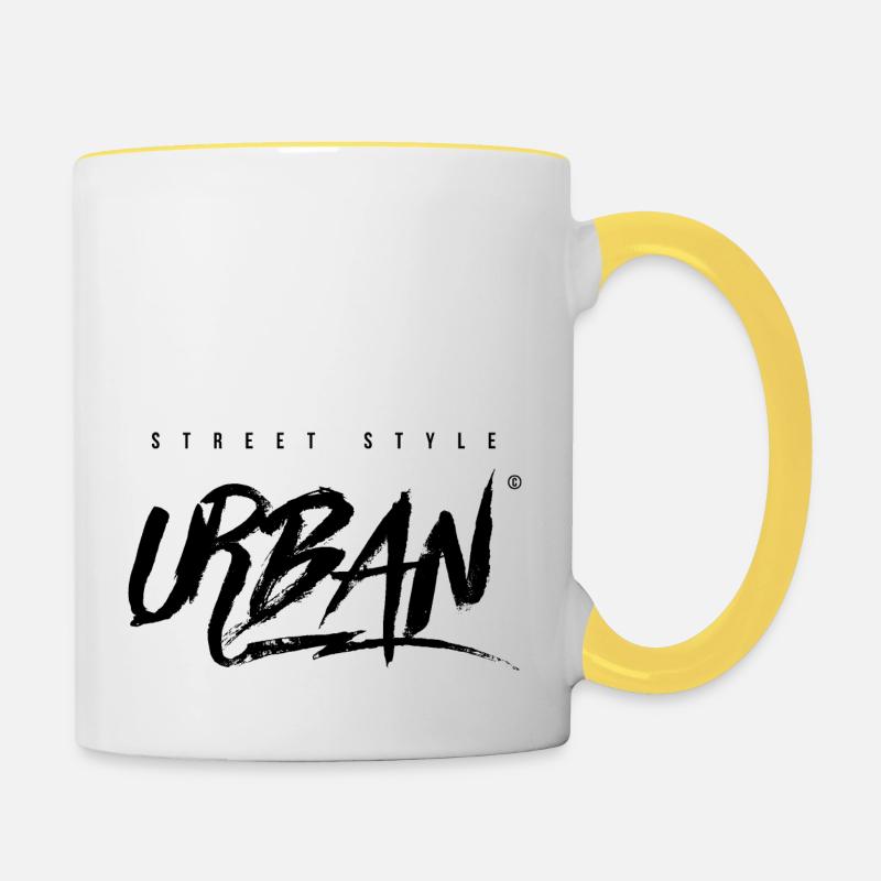 Style de rue urbain - Mug contrasté - blanc/jaune