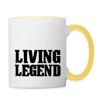 Légende vivante - Mug contrasté - blanc/jaune - Droite