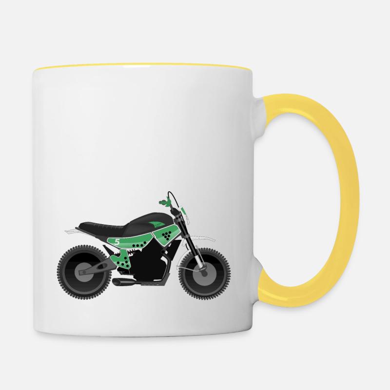 Motorcycle in a delicious motif. - Contrasting Mug - white/yellow